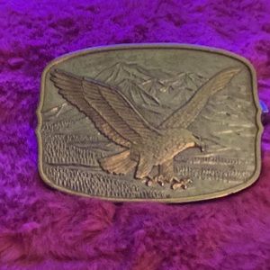 Vintage 200th Anniversary American Eagle Belt Buckle Silver Plate 24k Gold Plat